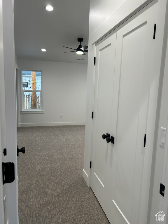 Hall with carpet flooring