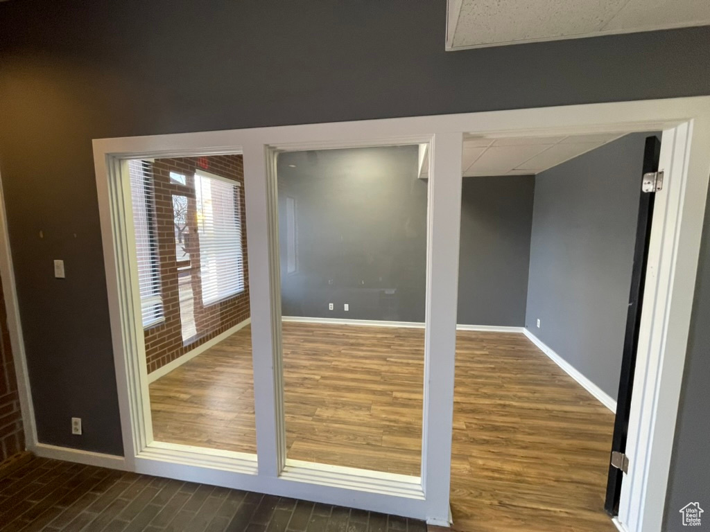 Entryway featuring dark hardwood / wood-style floors