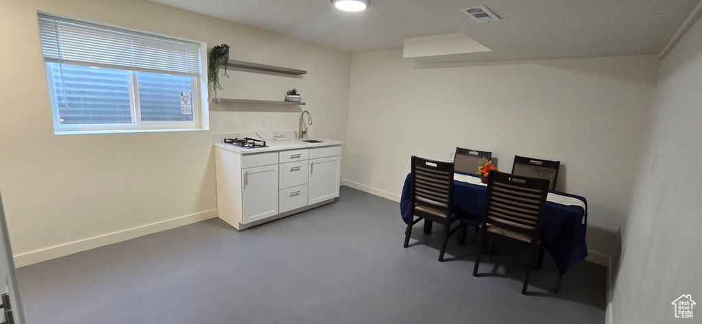 Home office with sink