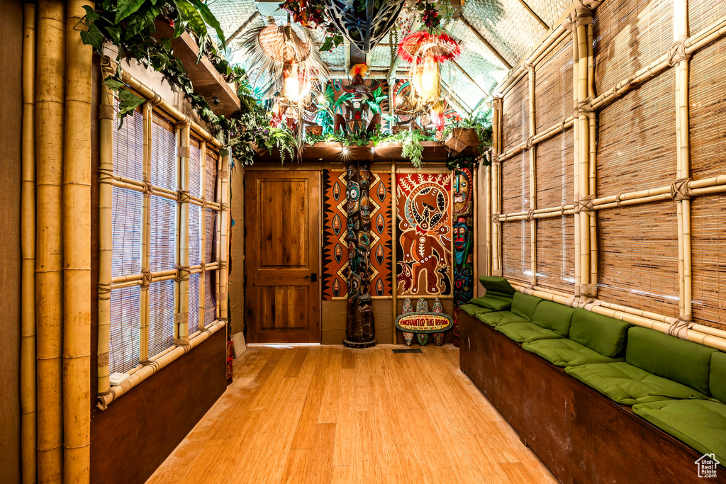Unfurnished room with wood finished floors