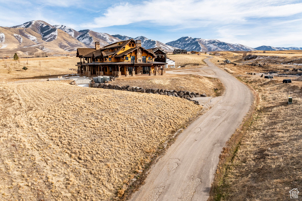 Exterior space with a mountain view