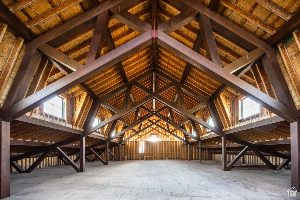 View of unfinished attic