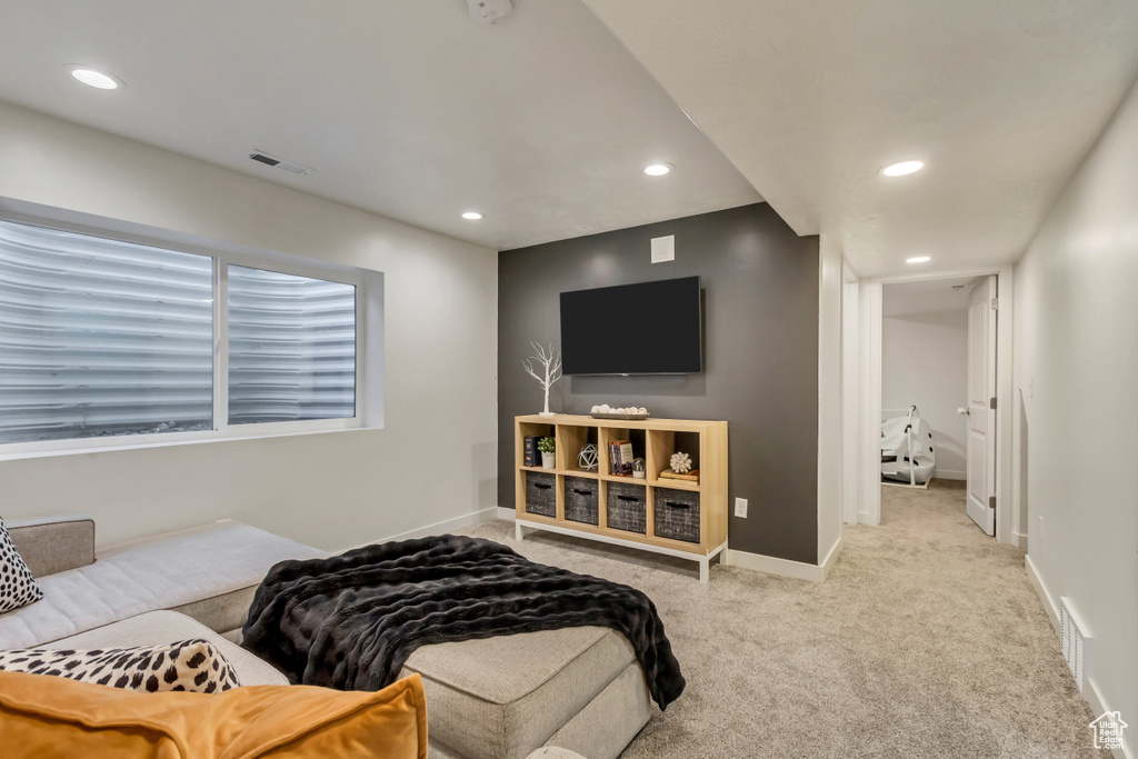 View of carpeted living room