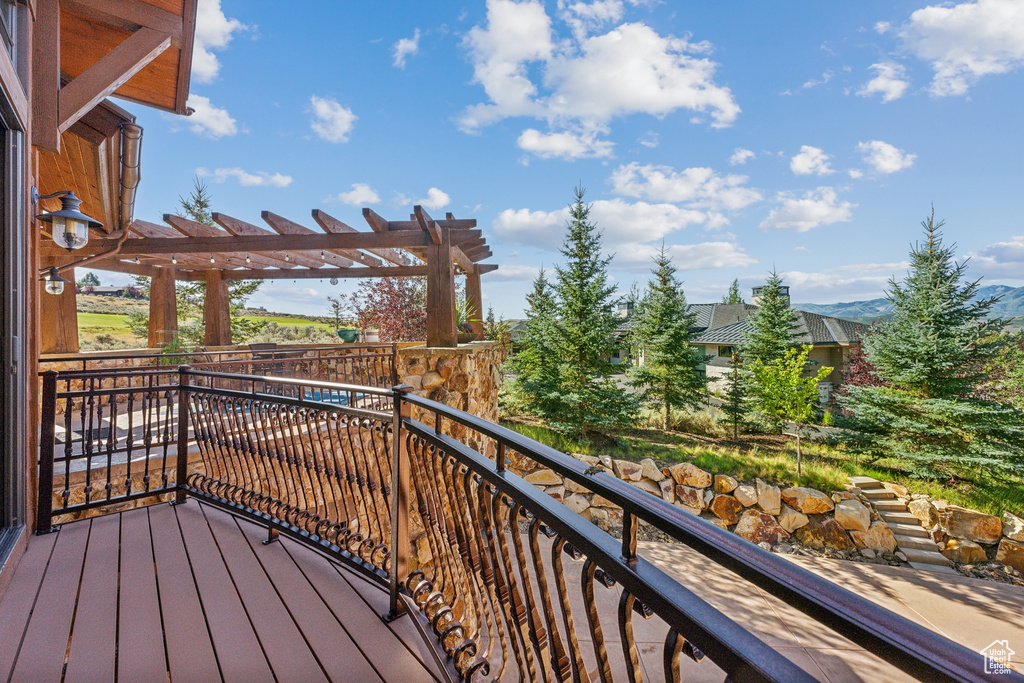 View of wooden deck