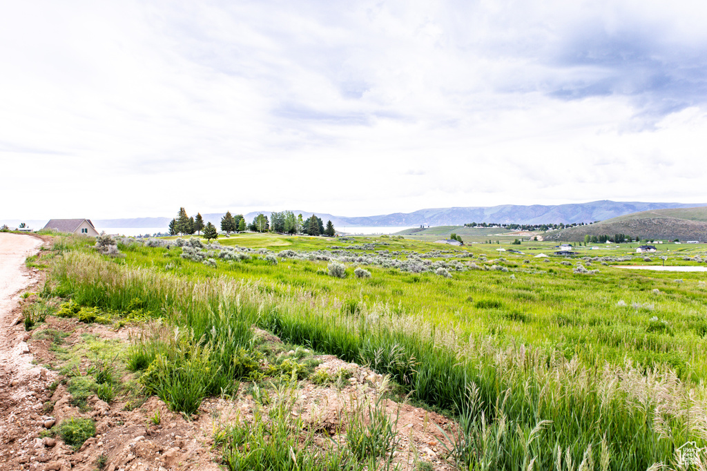 View of mountain feature with a rural view