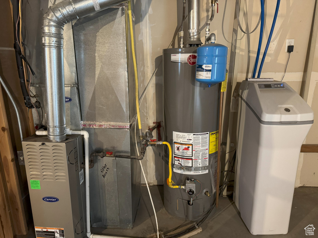 Utilities with heating unit and water heater