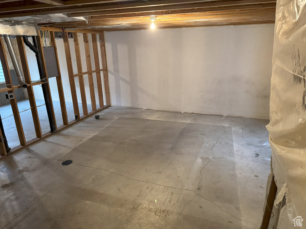 Basement with electric panel