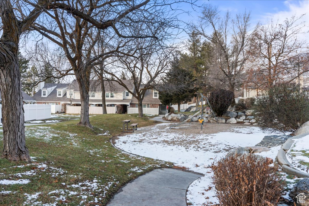 View of snowy yard