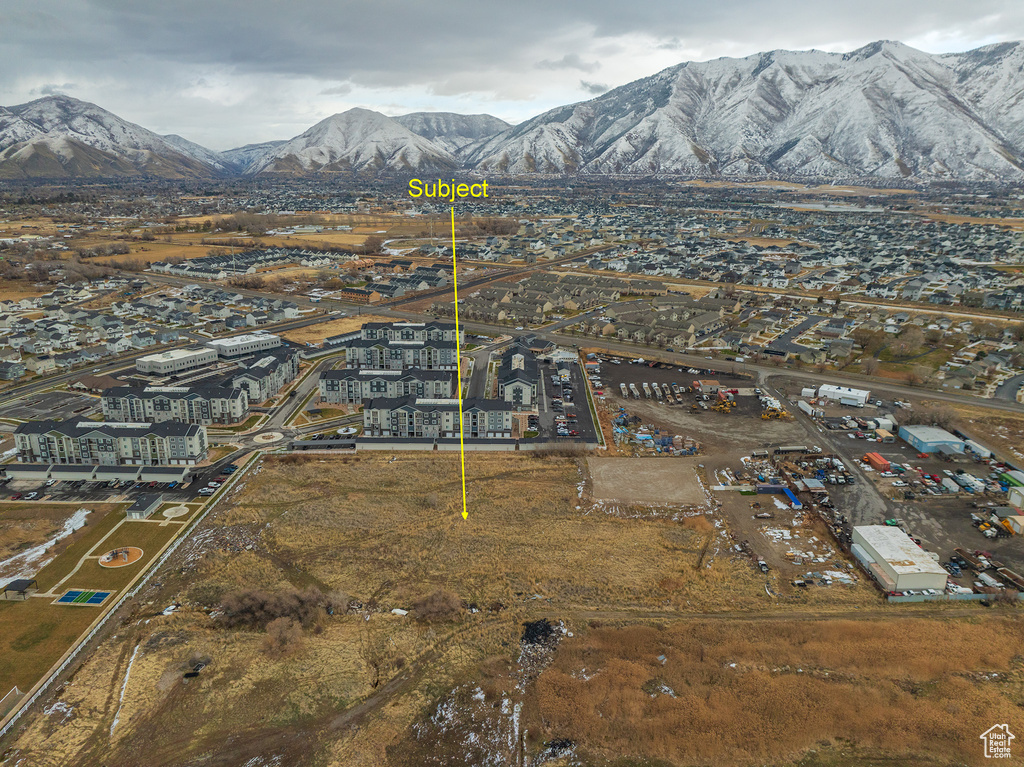 Drone / aerial view with a mountain view