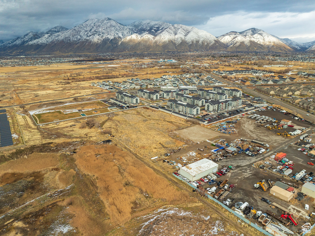 Drone / aerial view with a mountain view