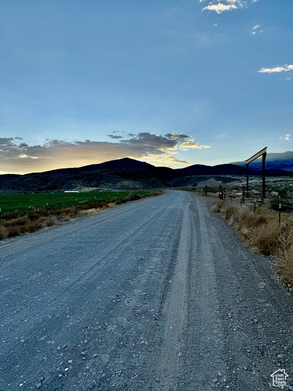 View of road with a mountain view and a rural view