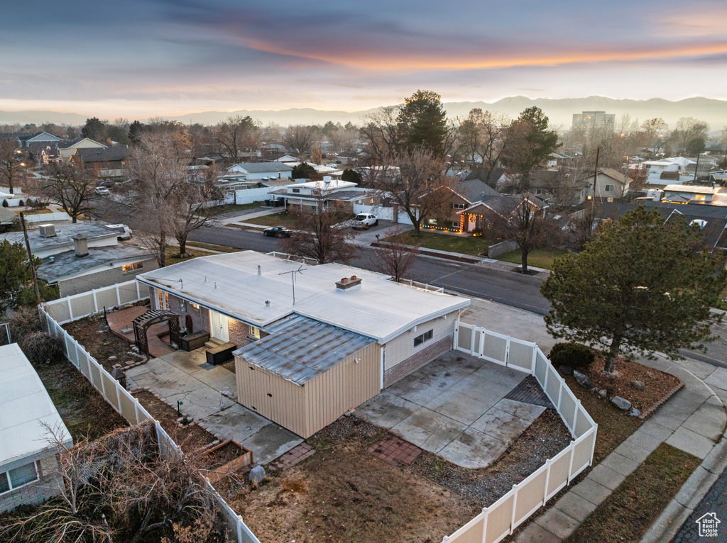 View of aerial view at dusk