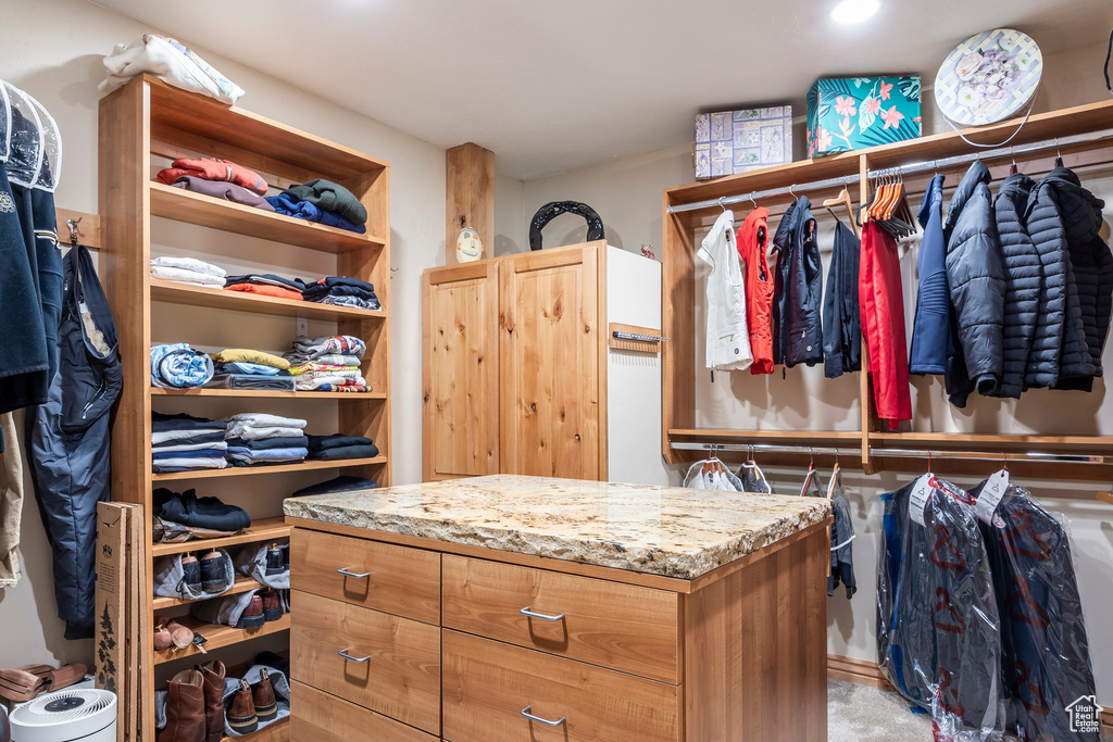 View of walk in closet