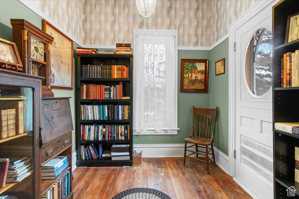 Living area featuring wood-type flooring