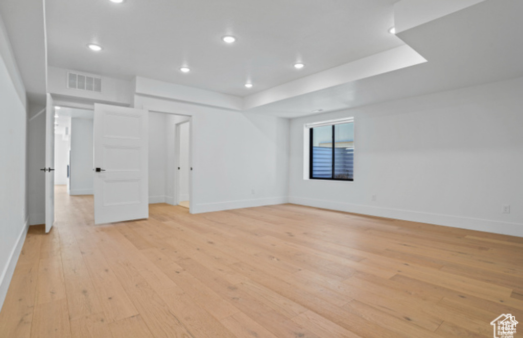 Spare room featuring light hardwood / wood-style flooring