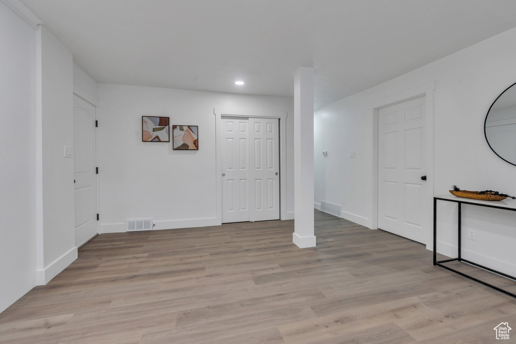 Interior space with light wood-type flooring