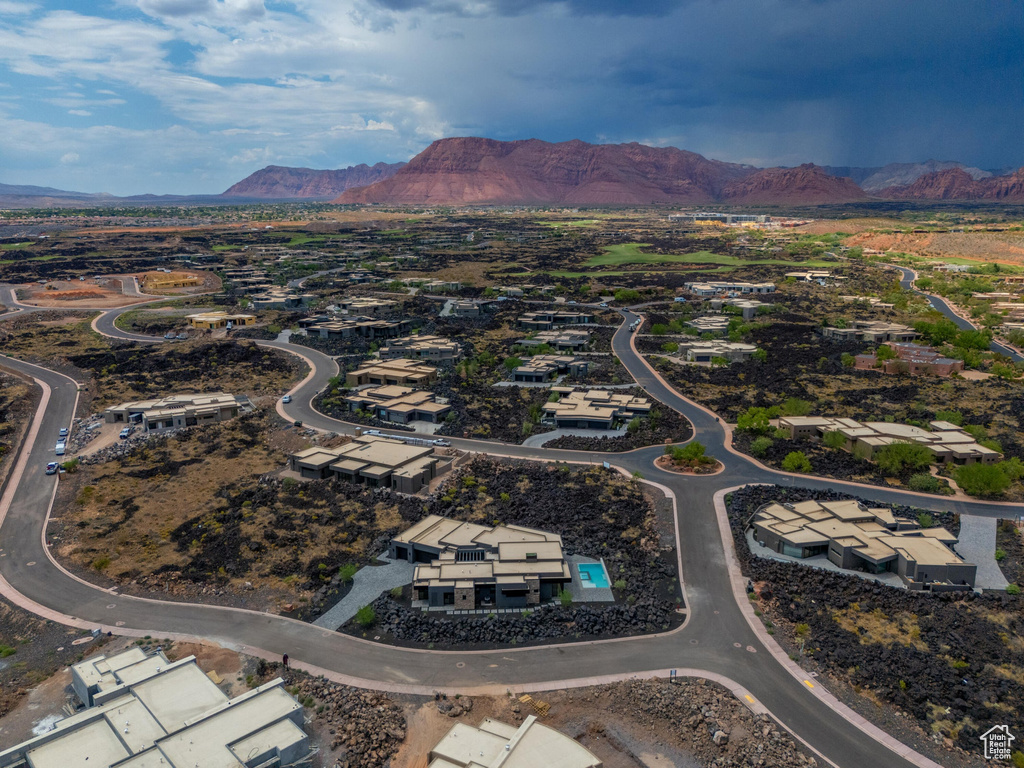 Bird's eye view featuring a mountain view