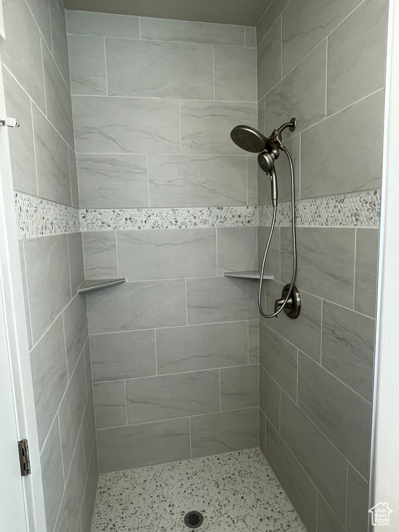 Bathroom with a tile shower