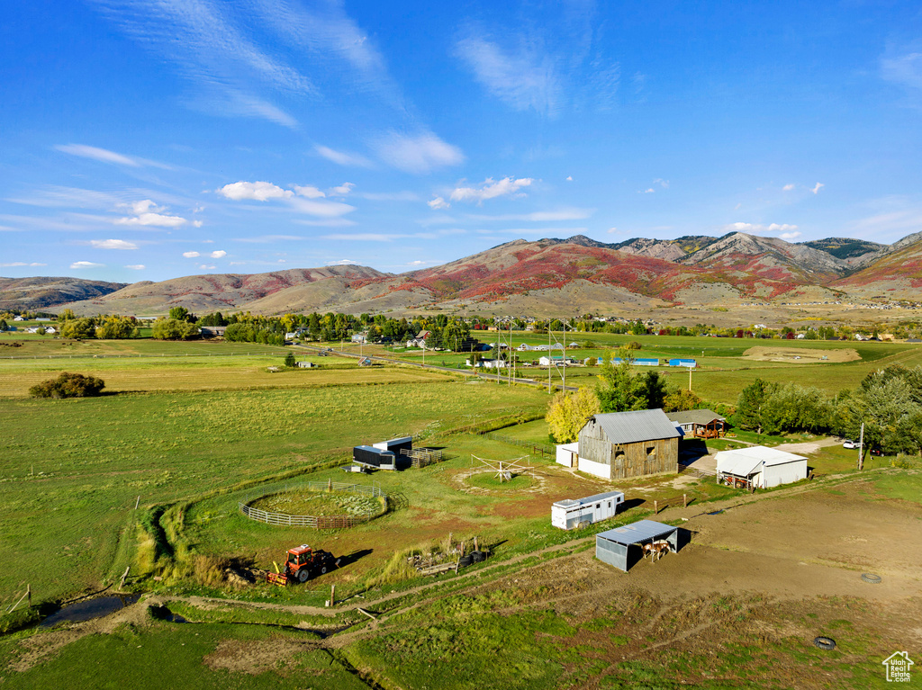 Property view of mountains with a rural view