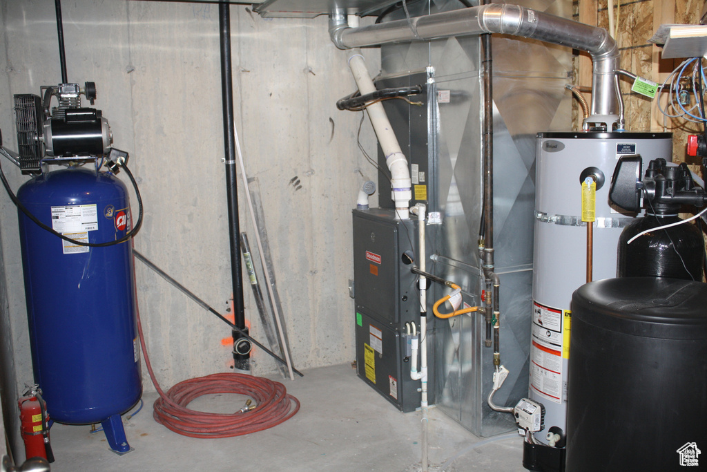 Utility room with water heater