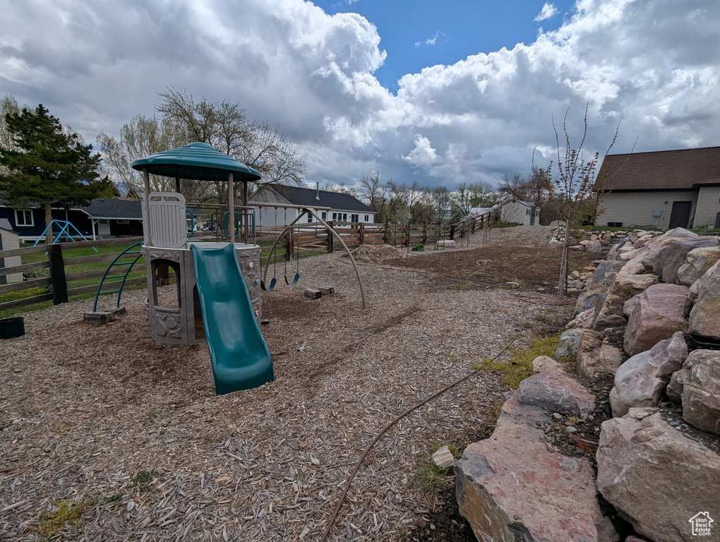 View of playground with fence