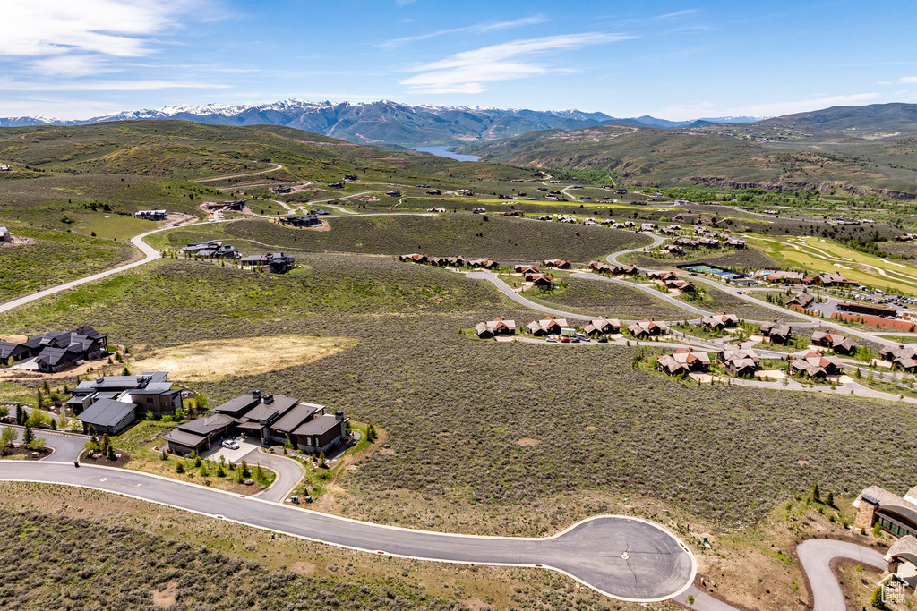 Bird's eye view featuring a mountain view