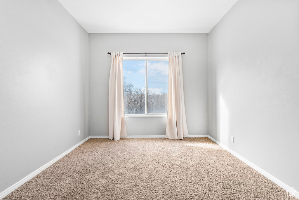 View of carpeted spare room