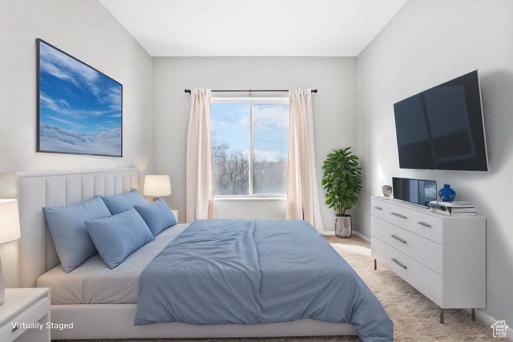 View of carpeted bedroom