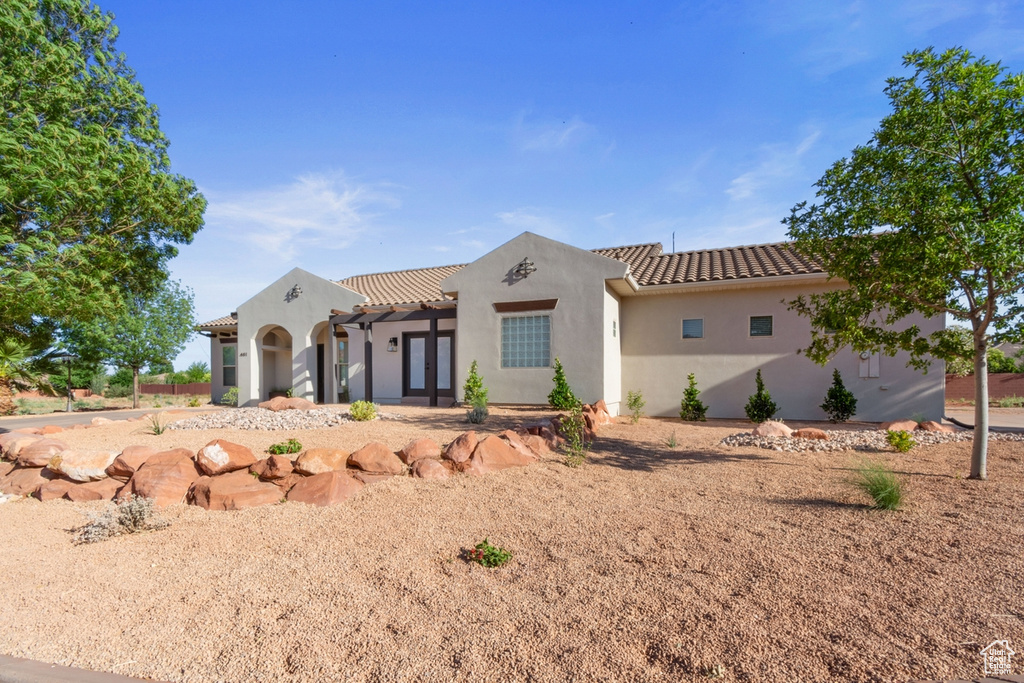 View of front of house featuring french doors