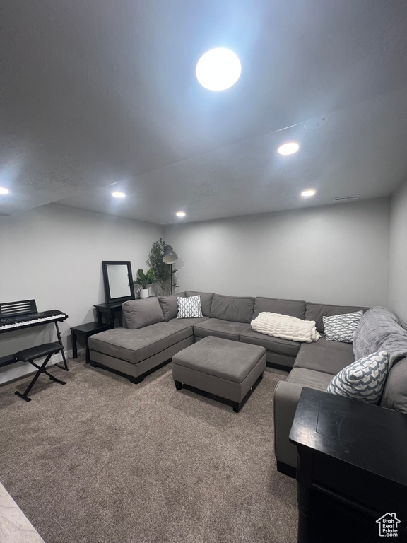 View of carpeted living room