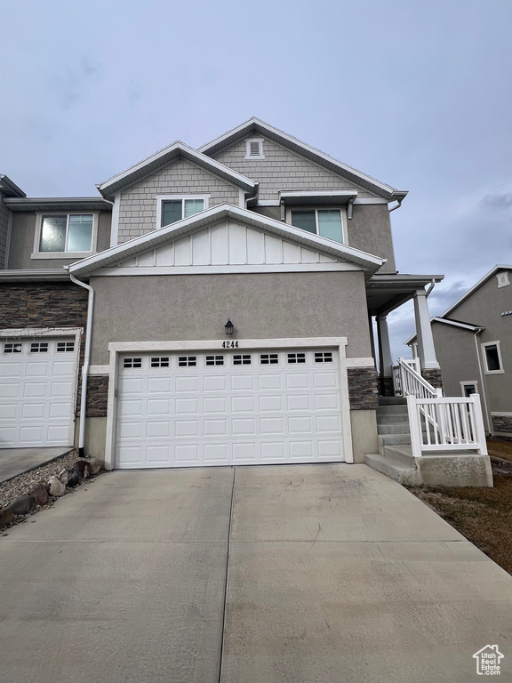 View of front of house featuring a garage