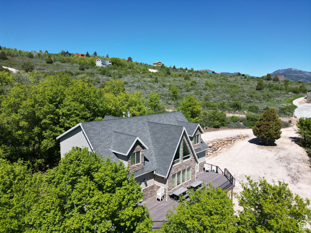View from above of property