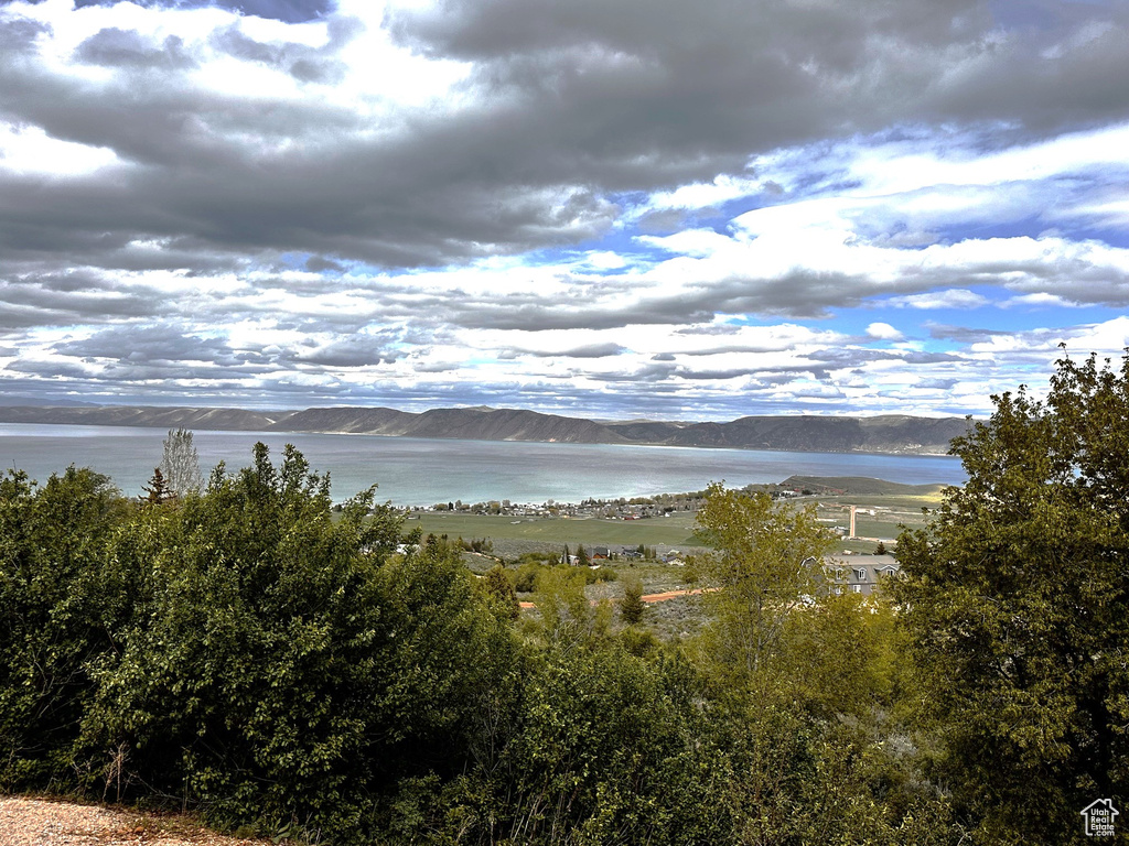 Water view featuring a mountainous background