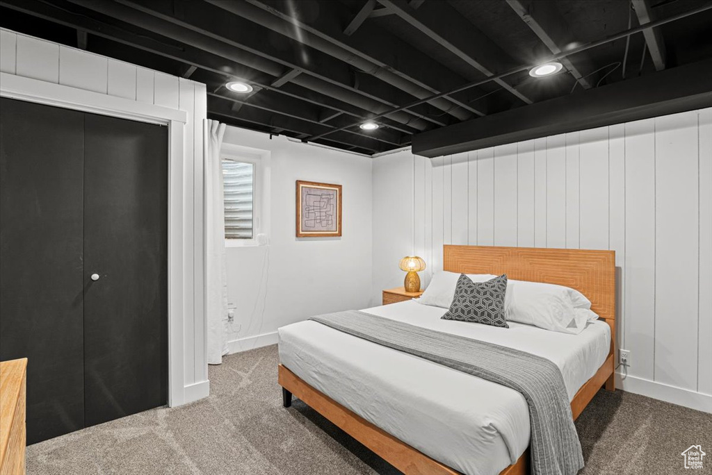 Bedroom featuring carpet floors