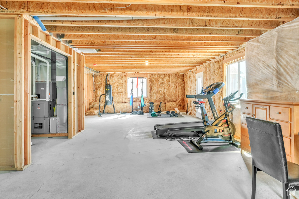 Workout room with plenty of natural light