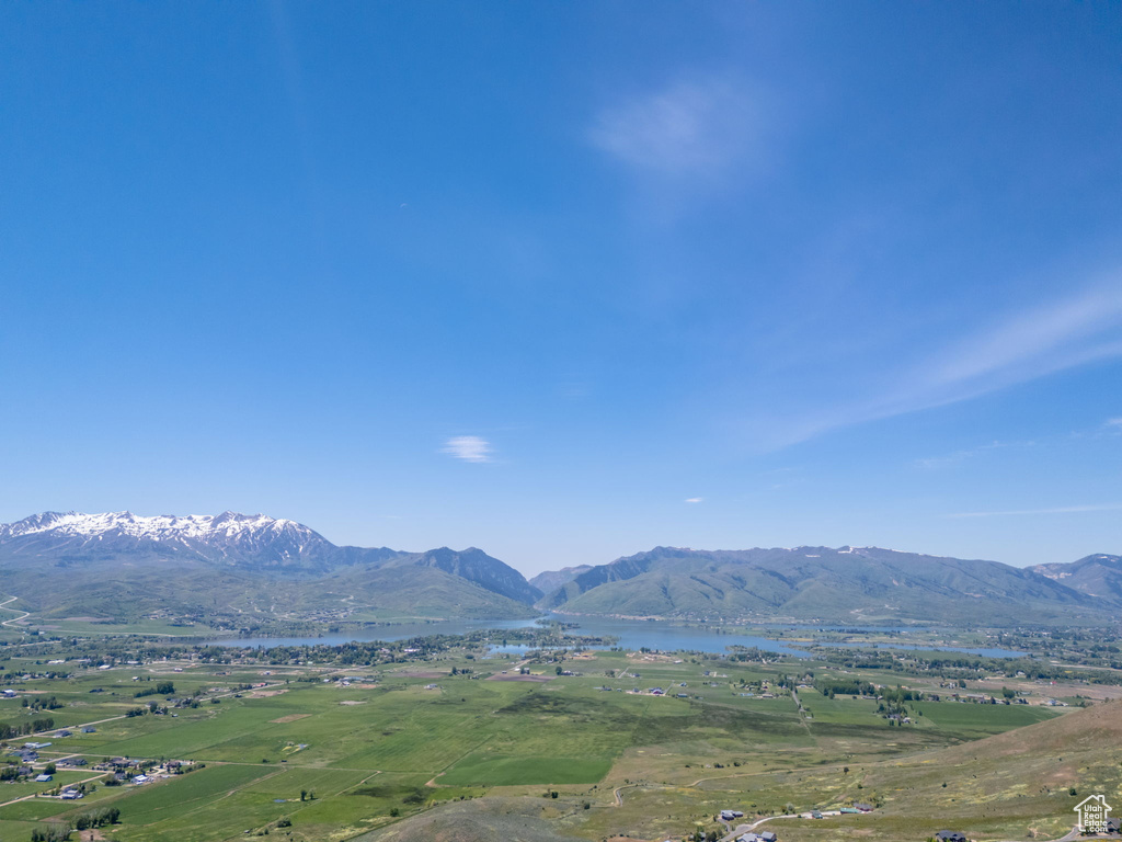 Mountain view featuring a nearby body of water