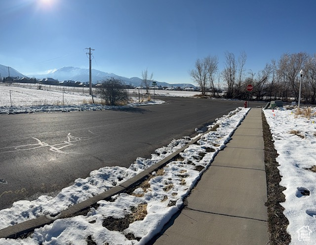 View of street with a mountain view