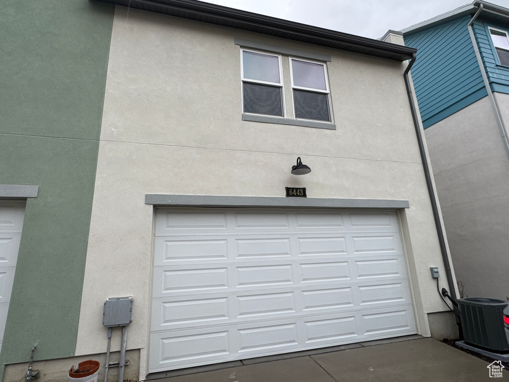 Garage with central air condition unit