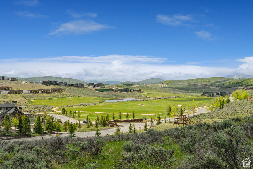 Mountain view with a local golf course