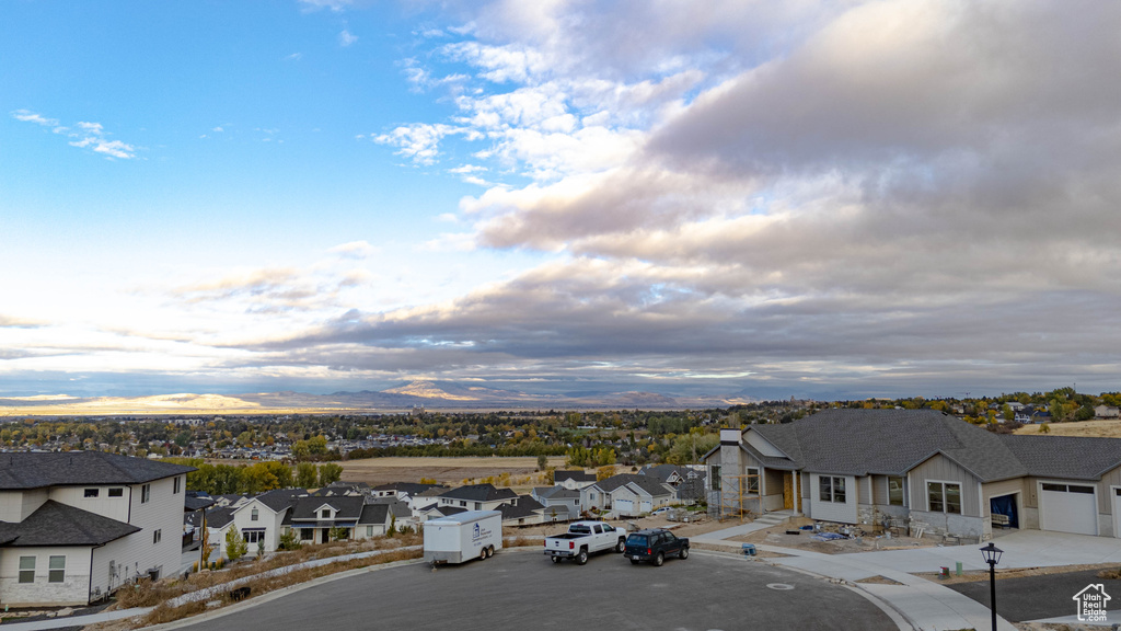 View of aerial view at dusk