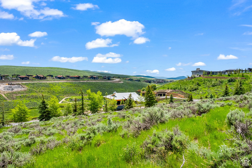View of mountain background with rural landscape