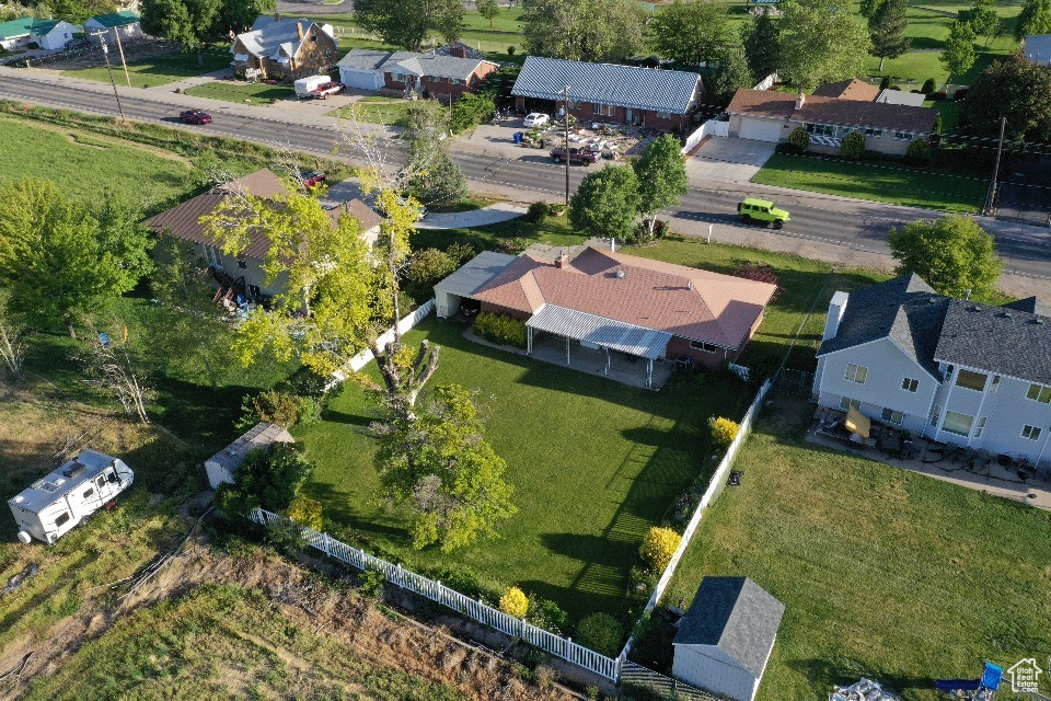 Aerial view of residential area