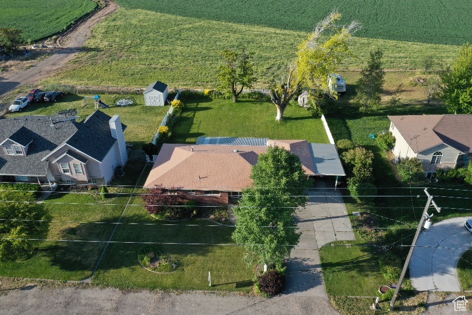 Aerial view of sparsely populated area