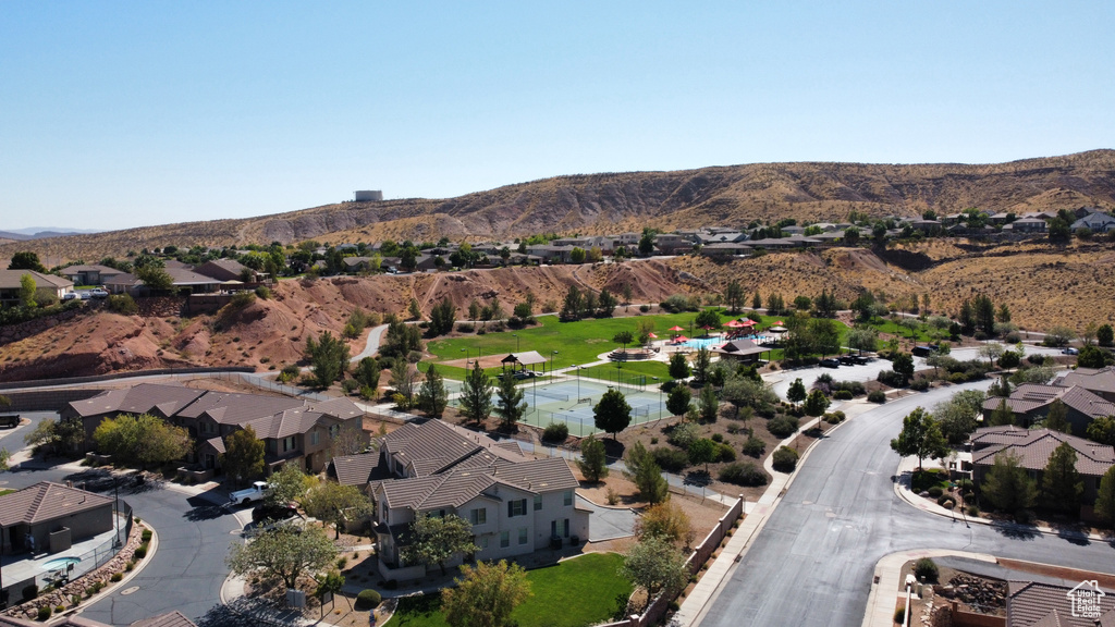 Bird's eye view featuring a mountain view