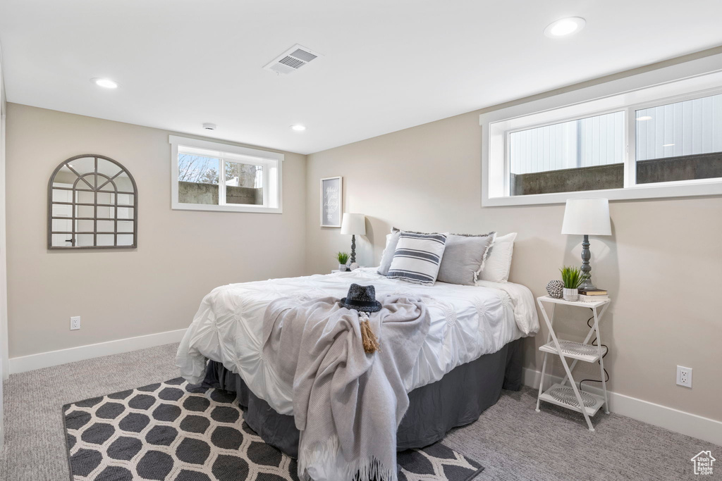 View of carpeted bedroom