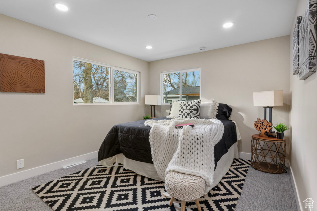 View of carpeted bedroom