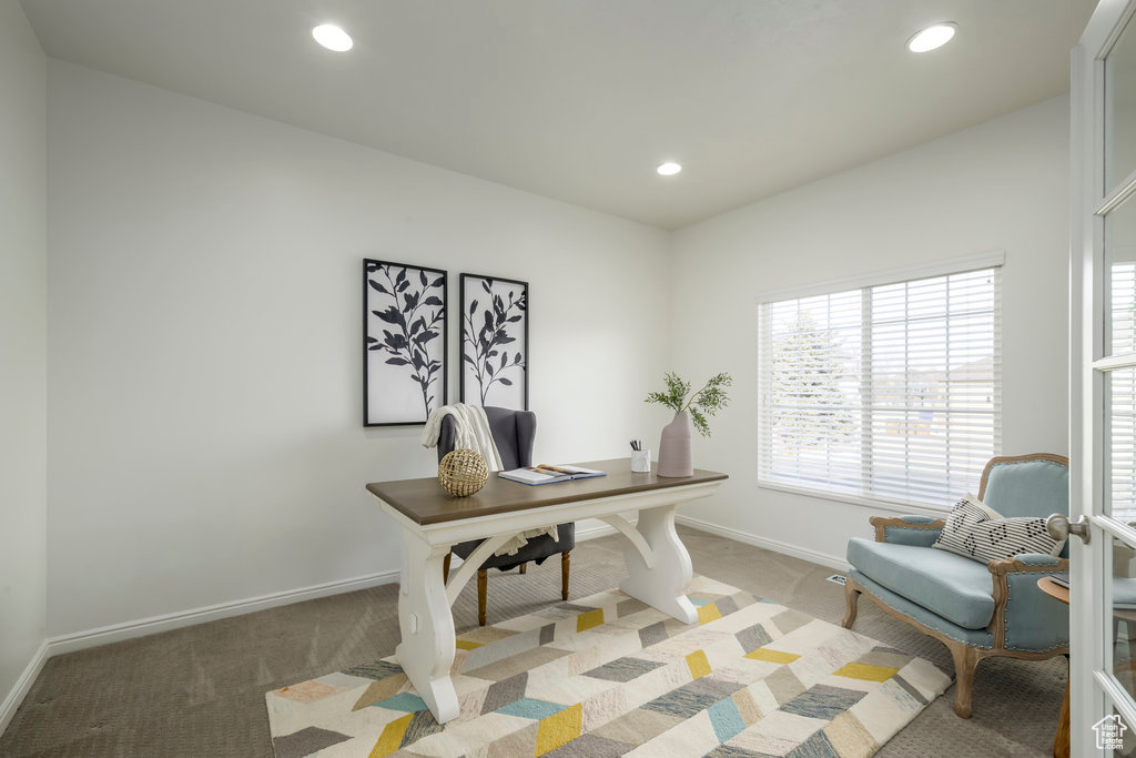 View of carpeted office space