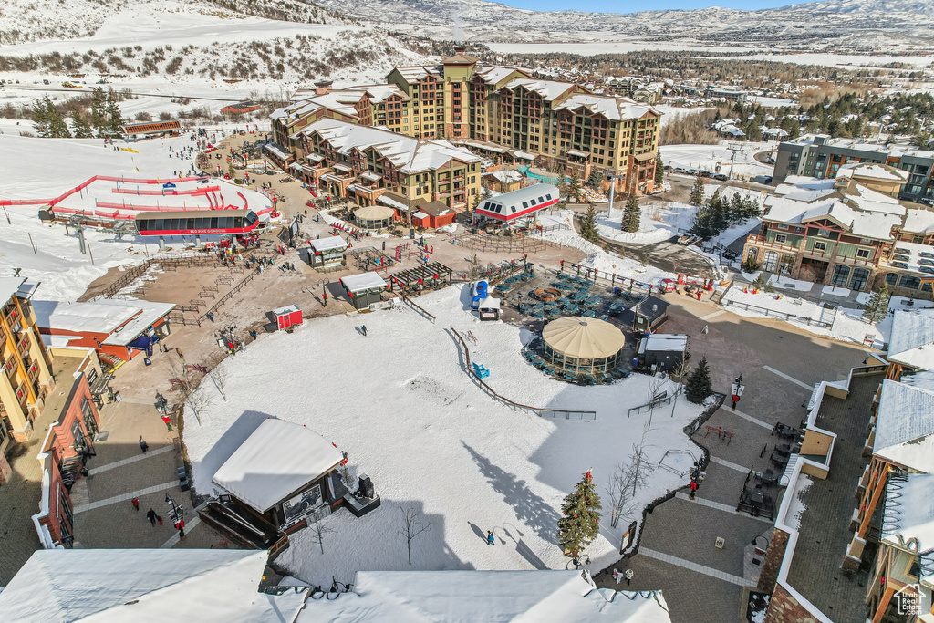 View of snowy aerial view