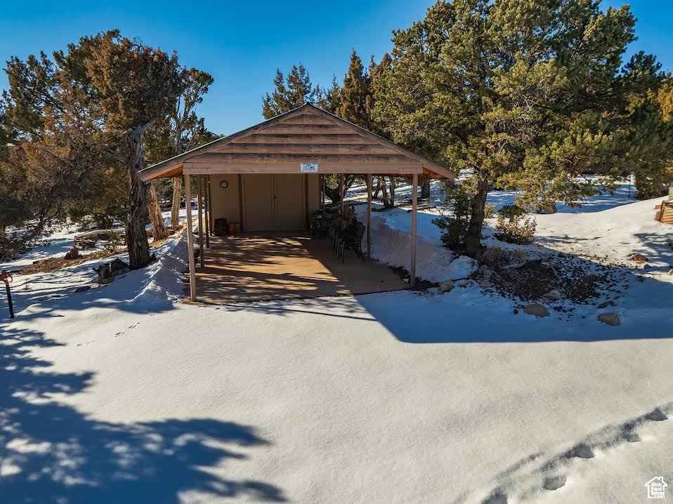 Exterior space with a carport