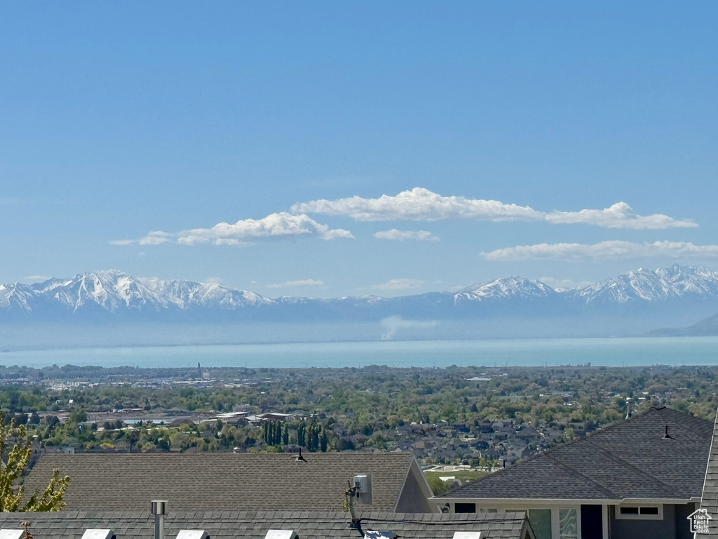Drone / aerial view with a mountain view